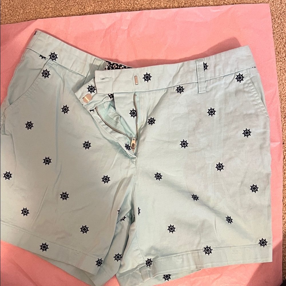 Cambridge Dry Goods Light Blue Nautical Print Shorts
